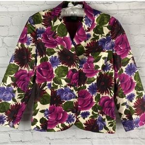 Tibi 100% Silk Floral Blazer Jacket Size Medium NWOT